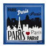 Paris Skyline Square Scarf - Blue