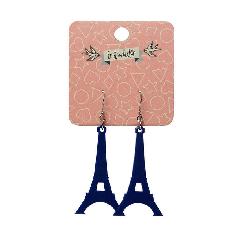 Erstwilder Paris Holiday Essentials Eiffel Tower Solid Resin Drop Earrings - Blue PH1EE01