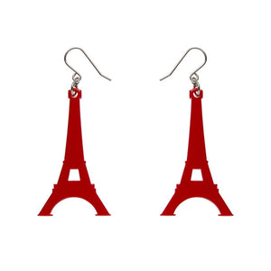 Erstwilder Paris Holiday Essentials Eiffel Tower Solid Resin Drop Earrings - Red PH1EE02