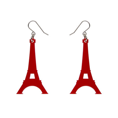 Erstwilder Paris Holiday Essentials Eiffel Tower Solid Resin Drop Earrings - Red PH1EE02