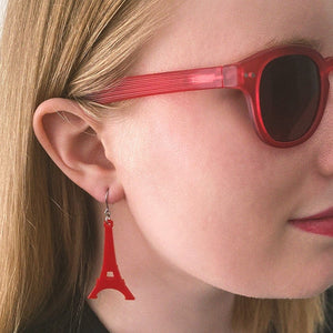 Erstwilder Paris Holiday Essentials Eiffel Tower Solid Resin Drop Earrings - Red PH1EE02