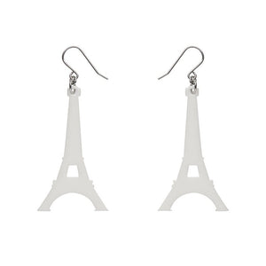 Erstwilder Paris Holiday Essentials Eiffel Tower Solid Resin Drop Earrings - White PH1EE04