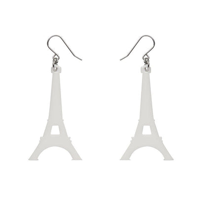 Erstwilder Paris Holiday Essentials Eiffel Tower Solid Resin Drop Earrings - White PH1EE04