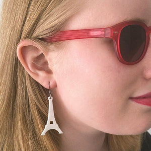 Erstwilder Paris Holiday Essentials Eiffel Tower Solid Resin Drop Earrings - White PH1EE04