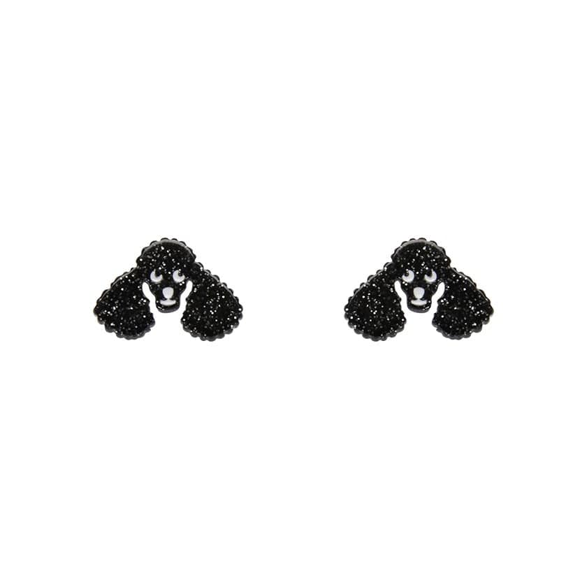 Erstwilder Paris Holiday Essentials Poodle Glitter Stud Earrings - Black PH1EE05