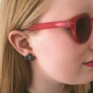 Erstwilder Paris Holiday Essentials Poodle Glitter Stud Earrings - Black PH1EE05