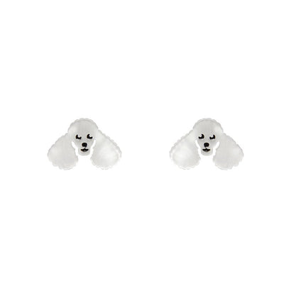 Erstwilder Paris Holiday Essentials Poodle Ripple Stud Earrings - White PH1EE06