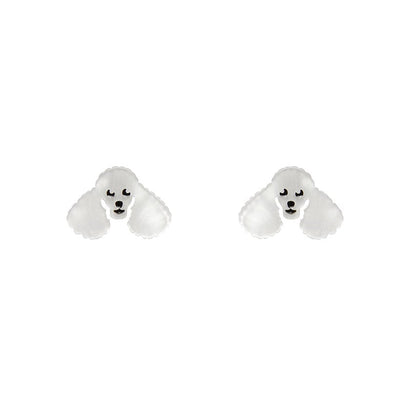 Erstwilder Paris Holiday Essentials Poodle Ripple Stud Earrings - White PH1EE06
