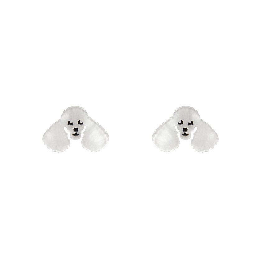 Erstwilder Paris Holiday Essentials Poodle Ripple Stud Earrings - White PH1EE06