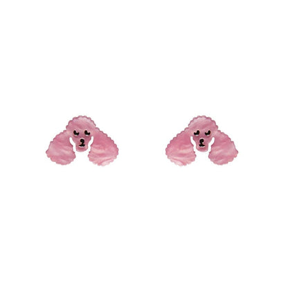 Erstwilder Paris Holiday Essentials Poodle Ripple Stud Earrings - Pink PH1EE07