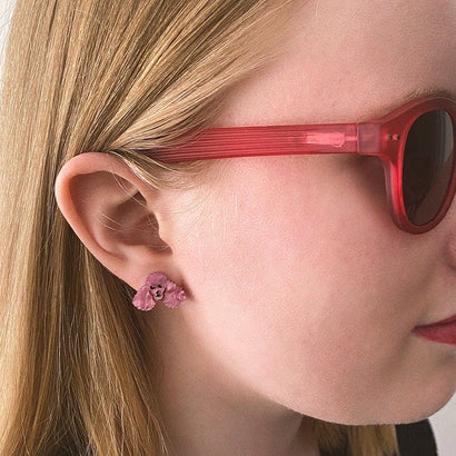 Erstwilder Paris Holiday Essentials Poodle Ripple Stud Earrings - Pink PH1EE07