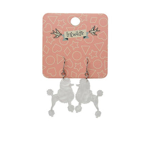 Erstwilder Paris Holiday Essentials Poodle Ripple Hook Drop Earrings - White PH1EE09