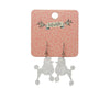 Poodle Ripple Hook Drop Earrings - White