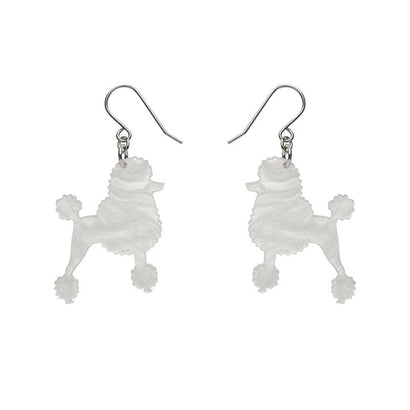 Erstwilder Paris Holiday Essentials Poodle Ripple Hook Drop Earrings - White PH1EE09