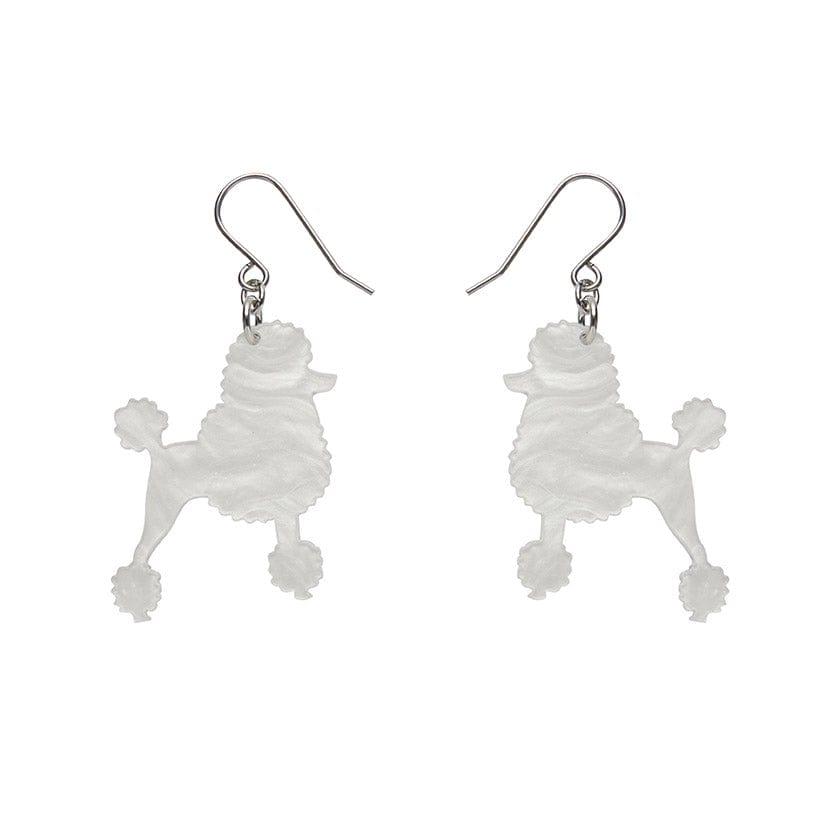 Erstwilder Paris Holiday Essentials Poodle Ripple Hook Drop Earrings - White PH1EE09