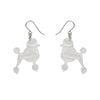 Poodle Ripple Hook Drop Earrings - White