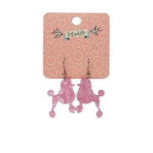 Erstwilder Paris Holiday Essentials Poodle Ripple Hook Drop Earrings - Pink PH1EE10