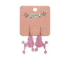 Poodle Ripple Hook Drop Earrings - Pink