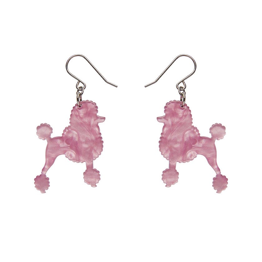 Erstwilder Paris Holiday Essentials Poodle Ripple Hook Drop Earrings - Pink PH1EE10