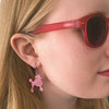 Poodle Ripple Hook Drop Earrings - Pink
