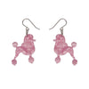 Poodle Ripple Hook Drop Earrings - Pink