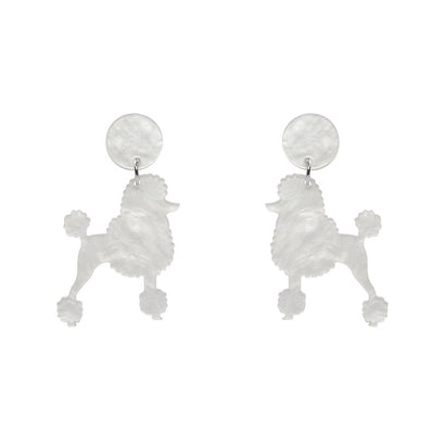 Erstwilder Paris Holiday Essentials Poodle Ripple Post Drop Earrings - White PH1EE12