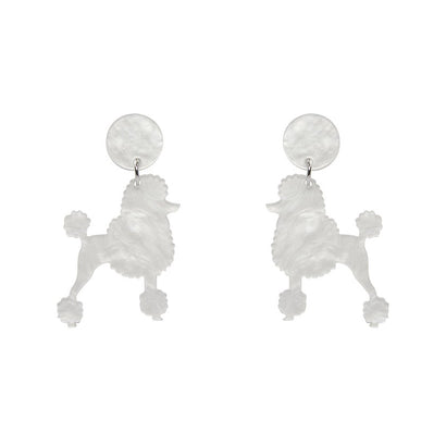 Erstwilder Paris Holiday Essentials Poodle Ripple Post Drop Earrings - White PH1EE12