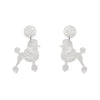 Poodle Ripple Post Drop Earrings - White