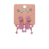 Poodle Ripple Post Drop Earrings - Pink