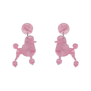 Erstwilder Paris Holiday Essentials Poodle Ripple Post Drop Earrings - Pink PH1EE13