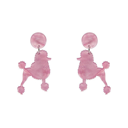 Erstwilder Paris Holiday Essentials Poodle Ripple Post Drop Earrings - Pink PH1EE13