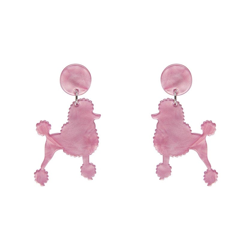 Erstwilder Paris Holiday Essentials Poodle Ripple Post Drop Earrings - Pink PH1EE13