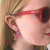 Erstwilder Paris Holiday Essentials Poodle Ripple Post Drop Earrings - Pink PH1EE13