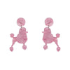 Poodle Ripple Post Drop Earrings - Pink