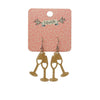 Erstwilder Paris Holiday Essentials Champagne Flute Glitter Drop Earrings - Gold PH1EE15