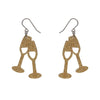 Erstwilder Paris Holiday Essentials Champagne Flute Glitter Drop Earrings - Gold PH1EE15