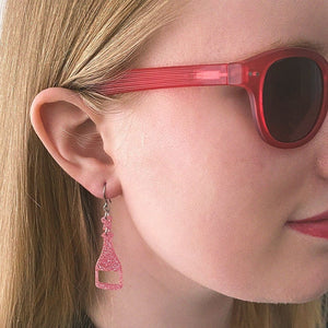 Erstwilder Paris Holiday Essentials Champagne Glitter Drop Earrings - Pink PH1EE17