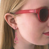 Champagne Glitter Drop Earrings - Pink