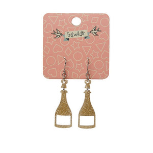 Erstwilder Paris Holiday Essentials Champagne Glitter Drop Earrings - Gold PH1EE18