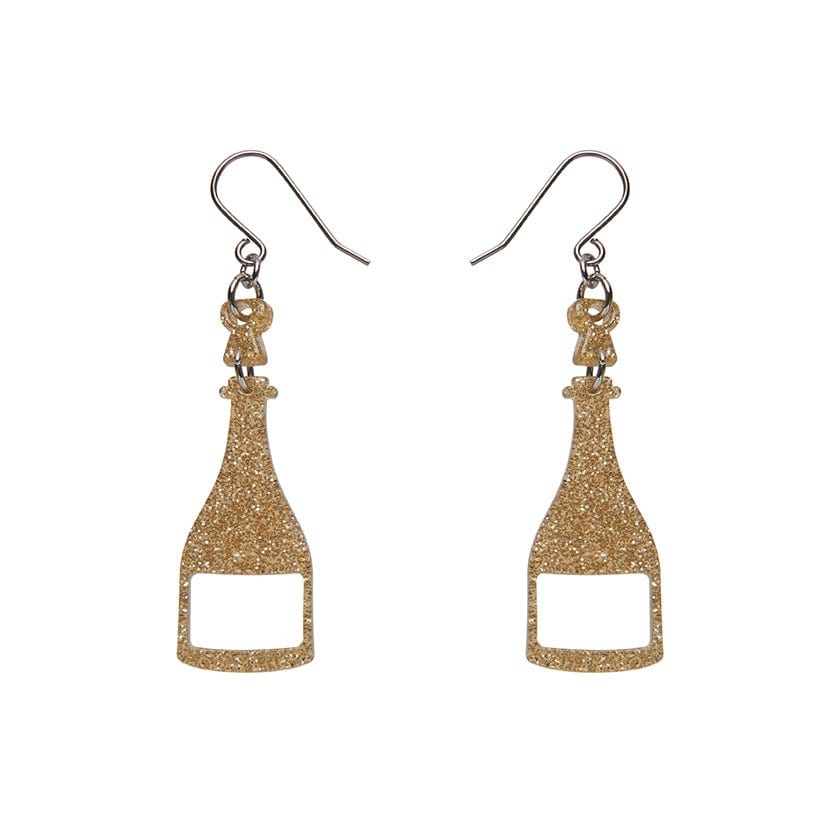 Erstwilder Paris Holiday Essentials Champagne Glitter Drop Earrings - Gold PH1EE18