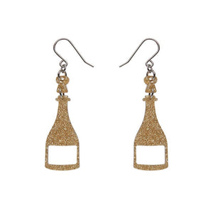 Erstwilder Paris Holiday Essentials Champagne Glitter Drop Earrings - Gold PH1EE18