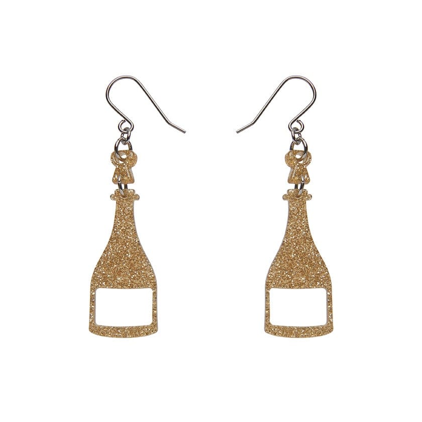 Erstwilder Paris Holiday Essentials Champagne Glitter Drop Earrings - Gold PH1EE18