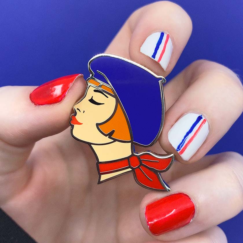 Erstwilder Paris Holiday Tres Chic Enamel Pin - Blue PH1EP03