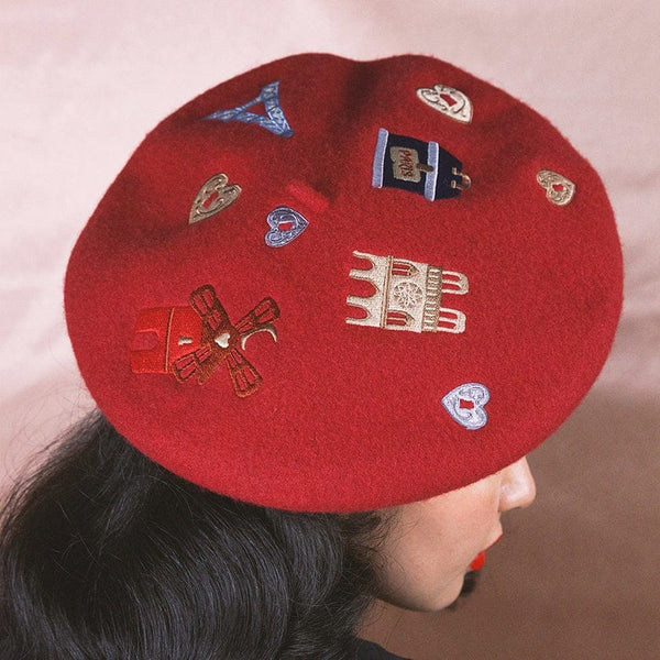 Paris Holiday Beret - Red – Erstwilder display picture 1