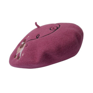 Erstwilder Paris Holiday Madame Caniche Poodle Beret - Pink PH1H05