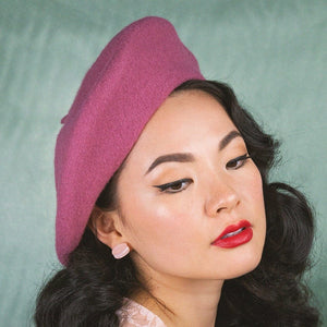 Erstwilder Paris Holiday Madame Caniche Poodle Beret - Pink PH1H05