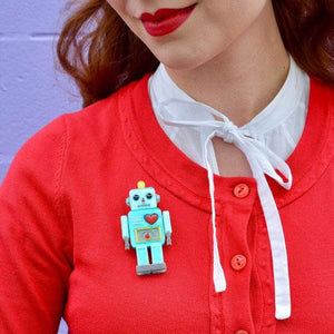 Erstwilder Nuts and Bolts Robot Brooch BH6700-3000