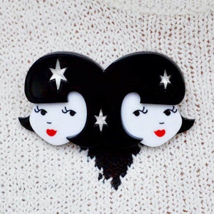 Erstwilder Gemini the Gentle Brooch BH6684-7080