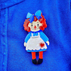 Erstwilder Raggedy Annie Doll Brooch BH6709-3010