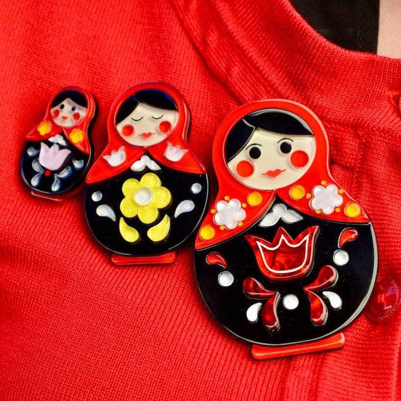 Erstwilder Matryoshka Memories Toy Brooch Set BH6712-1070